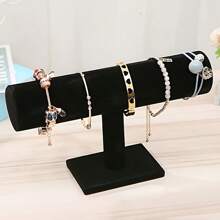 Luxuriöser Samtausstellungsständer für Armbänder und Halsketten, geeignet für Nachtmärkte und Stände, auch für die Präsentation von Uhren, Fußkettchen und anderen Schmuckstücken, Schmuckständer zur Präsentation von Halsketten, Armbändern, Uhren - stabiler Kunststoff-Ovalorganizer mit schwarzer samt-ähnlicher Oberfläche, vielseitige Aufbewahrung für den Schreibtisch für Frauen, Valentinstag, Geburtstag Geschenk, Halsketten Präsentationsständer, elegante Präsentation, stabile Baukonstruktion
