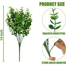 1/4/8 件装 - 抗紫外线人造黄杨灌木 - 室内/室外装饰、婚礼和家庭花园的理想之选，户外抗紫外线人造黄杨灌木草坪，8 件套，适用于农舍、家庭花园、办公室、露台、后院，人造花松针圣诞花束仿真植物，适用于家庭、办公室、房间 - 綠色 - 查看 9