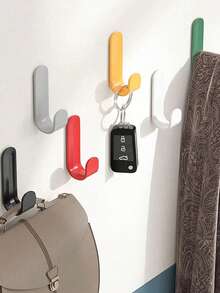 6个装迷你粘钩J型强力无痕无损壁挂衣钩家用壁挂门粘钩免打孔挂钩