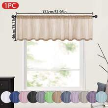 1pc Solid Color Sheer Curtain, Transparent Half Window Curtain, Filtering Sunshade Curtain With Rod Pocket, Suitable For Kitchen, Bathroom, Cafe Decoration, 100% Polyester Fabric Lightweight Transparent Voile, Suitable For Daily And Home Scenes - Multicolor - View 39
