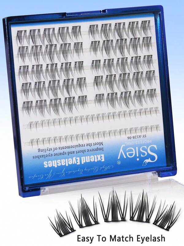 Natural Cluster Eyelash Extensions 0.07 Upper & Lower Lash Mixed 7 Row 74 Cluster Flare C Curl Super Light Fluffy Lashes, Easy To Wear Without Heavy Feeling, DIY Easily Create Gorgeous Eye Makeup For All Occasions, Parties And Daily Travel