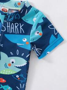 Nuevo traje de baño de una pieza con estampado de animales para bebés y niños pequeños, traje de baño de secado rápido para niños, traje de buceo de verano, protección solar