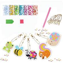 5 pezzi Dipinto con diamanti 5D Fai da te Portachiavi con gemme Unicorno Sirena Lavoretti Bambini 8-12 Anni Riempimento Ceste di Pasqua