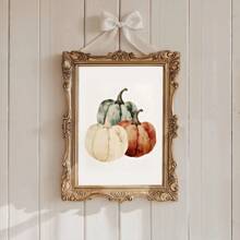 1pc, Canvas Hanging Picture, Framed Art Decoration, Ready To Hang, Wall Arts, Posters, Wall Art With Frame, Orange "Hello Fall", Wall Art, Autumn Leaves Prints, Modern Fall Decor, Pumpkin Decor, Fall Quotes Posters, Fall, Maple Leaf Decoration Posters, Halloween, Halloween Fall Decor, Room Decor, Dorm Decor ,Halloween Decor Home Decor