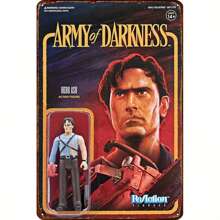2D flach, Retro Metall Wanddekoration - Super 7 Action Figur mit Motorsäge, 20 x 30 cm Blechschild, Army of Darkness Sammlerstück, Vintage Horrorfilm Sammlerstück für Zimmer oder Büro Dekoration, perfekt für Zimmer Dekoration
