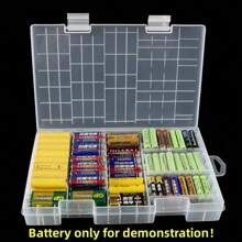 1 pezzo Scatola portabatterie ad alta capacità, adatta per scomparti per batterie AA/Batteria da 9V/Batteria AAA e per varie dimensioni di batterie, organizer per batterie, scomparti multifunzione per batterie, scatola di stoccaggio in plastica, scatola organizer trasparente, adatta per giocattoli domestici/stoccaggio batterie per telecomandi