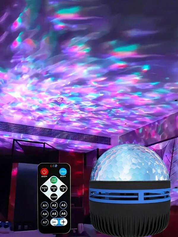 1pc USB Powered Wave Pattern Projection Night Light, Wave Ambient Bedroom Night Light, Suitable For Bedroom & Ceiling Decor, RGB Multi-Color Adjustable, Dynamic Dazzling Lighting Effect, Higher Quality Material, Delicate Workmanship, Perfect For Bedroom, Living Room, Camping, Wedding, Party, Ceiling Decor, Ideal Birthday Surprise Gift