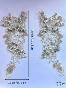 2 件仿珍珠流苏手工缝制，适用于鞋子和帽子服装装饰 DIY 配件 - 彩色 - 查看 6