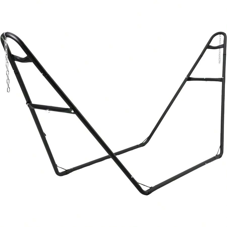 HomelyHues Steel Hammock Stand Only, 550 Pound Capacity, Adjustable Heavy Duty 2 Person Universal Portable Hammock Stand Fits 9 To 14 Foot Hammocks For Outside Indoor - Large - View 1