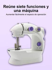 Mini Sewing Machine For Beginners, Portable Two-Speed Machine With Extension Table, Handheld Sewing Kit For Home, Travel - Mauve Purple - View 6