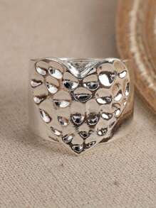 Simple And Fashionable Heart-Shaped Wide Ring, Personalized Jewelry Gift Suitable For Women's Daily Events
