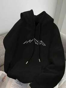 Unisex Mountain  Sweatshirt, Casual Comfortable Model, Flannel Cotton, Male Model - màu đen - Xem 1