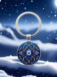 1个孔雀羽毛设计的恶魔之眼钥匙扣，时尚包包/汽车钥匙链，情人节、圣诞节、万圣节的理想礼物，可作汽车配件、包包挂饰、背包挂件、书包挂绳、证件夹，也可作汽车配件、包包挂饰、汽车配件、教师、朋友、姐妹礼物创意 - 銀色 - 查看 4