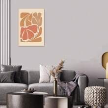 1pc Abstract Botanical Earth Tone Printable Wall Gallery, Boho Living Room Wall Decor, Cosy Eclectic Apartment Wall Art Poster Unframed-Style