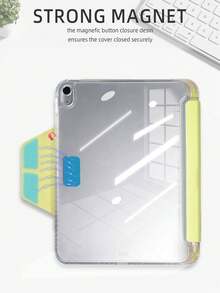 1个亚克力Y型折叠平板保护套，柠檬黄，磁吸式闭合，多角度支架，笔槽，透明亚克力后壳，防弯折防刮，支持睡眠/唤醒功能，休闲简约设计，兼容iPad Mini 6/Mini 7/9.7/10.2/10.5/Air 4/Air 5/第十代/10.9/Pro 11/Air 11(M2)/Air 13(M2)/Pro 11(M4)/Pro 13(M4) 2024款 12.9英寸，因光线原因可能存在轻微色差。 - 黃色 - 查看 3