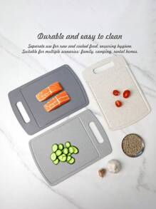 1pc/3pcs Multi-Purpose Plastic Cutting Board, Double-Sided Chopping Board For Cooked Food & Raw Food, Ideal For Kitchen, Home, College Dorm, Apartment