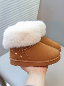 Nuevas botas de invierno para niños, botas de nieve con suela suave antideslizante y forro de felpa gruesa para niñas y niños, casuales, ligeras, cómodas y cálidas para otoño/invierno
