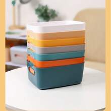 Caja de almacenamiento/organizador de escritorio rectangular de talla grande para oficina, sala de estar, cocina, maquillaje y artículos varios - Multicolor - Ver 10