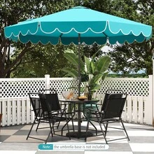 Lifezeal 10 FT Patio Umbrella With Crank Tilt Adjustment Ruffles Vented Top 8 Ribs - Turquoise - View 1