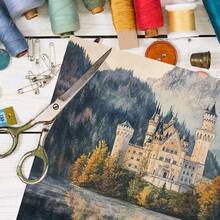 12 件欧洲复古城堡主题剪贴簿纸垫，5.9 * 5.9 英寸单面剪贴簿纸，适用于垃圾日记本、卡片制作、DIY 工艺、相册、礼品包装、学校用品、返校