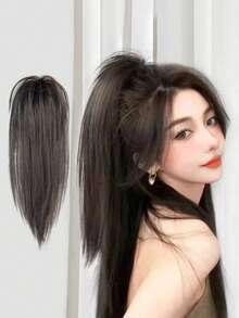 Peruca sintetică cu coadă de cal pentru femei, extensie de păr drept, pufoasă, simulare, cu gheare, accesorii pentru extensii, moda femeilor