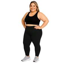 WOMEN'S PLUS SIZE LEGGINGS - 黑色 - 查看 4