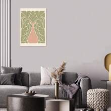 1pc Abstract Botanical Earth Tone Printable Wall Gallery, Boho Living Room Wall Decor, Cosy Eclectic Apartment Wall Art Poster Unframed-Style