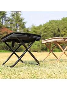 1 Pc Portable Folding Chair For Teenagers, Ferroalloy Frame, Folding Outdoor Picnic Camping Bench, Lightweight Travel Seat, Fishing Accessories, Carrying Bag Included