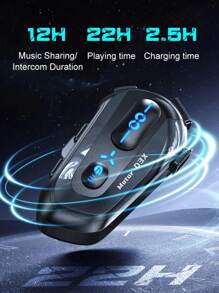 2 pezzi Interfono Bluetooth per casco moto D3X mezzaduplex, batteria ad alta capacità da 1000mAh, risposta automatica per chiamate in arrivo, distanza interfono 600M, senza caricabatterie incluso