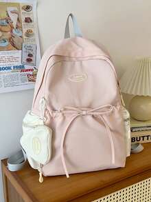 适合初中女生的可爱清新蝴蝶结、小学背包、青少年背包、大学背包、教室背包和旅行包、带零花钱的高中背包