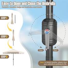 Lifezeal 10 FT Patio Umbrella With Crank Tilt Adjustment Ruffles Vented Top 8 Ribs - 米色 - 查看 8