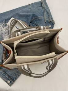 Minimalist Large Capacity Handbag Shoulder Bag Tote Crossbody Bag - Brown - View 7