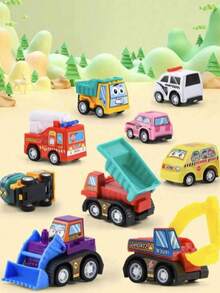 5件/10件 压车惯性回力车游戏玩具 耐摔（内部元件颜色随机）