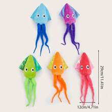 1pc Ocean Fish & Octopus Shape Cat Doll With Catnip, Plush Feather Interactive Doll For Cats To Play And Relieve Boredom - Multicolor - View 2
