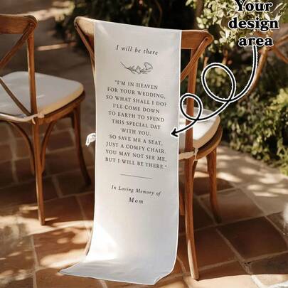 Customized Wedding Commemorative Signage - Reserved Wedding Signage, Personalized Fabric Signage, Wedding Chair Reserved Banner, Customized Wedding Commemorative Signage, Commemorative Chair Signage, Customized Wedding Memorial Chair Plaque, Graduation Committee, Multiple Styles Available