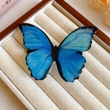 Clamă de păr cu fluture în degrade albastru intens - Design elegant și strălucitor cu aripi, accesoriu de păr ușor pentru doamne, potrivit pentru ocazii casual și formale, accesoriu de păr multifuncțional, aspect fermecător, efect orbitor, cleme cu gheare, cleme pentru păr, agrafă de păr, gheare de păr