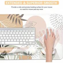 Large Mouse Pad Desk Dad, 4-In-1 Keyboard Wrist Rest Pad & Wrist Support Mouse Pad Set, Extended Desk Pad Waterproof Desk Home Office Study Game-Blue Marble - Tối giản - Xem 5