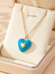 1 pièce Collier pendentif en forme de cœur de dopamine mignon et doux, polyvalent et adapté pour être porté par les femmes