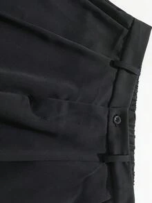 Men's Trousers, Thick Thermal-Lined Warm Business Casual Pants, Windproof Suit Bottoms, For Fall Winter - Black - View 4