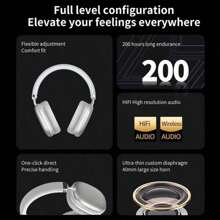 Bluetooth Headphone, Adjustable Wireless Headset For Phone / Computer, Sliver