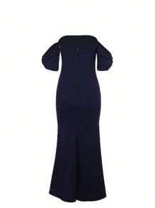Vestido sin tirantes con espalda abierta y mangas abullonadas para mujer para otoño de WOWDARK