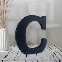 Local Delivery-- 4 Inch Black Wood Letters Unfinished Wood Letters For Halloween Decorative Standing Letters Slices Sign Board Decoration For Craft Home Party Projects (A) - C - View 1