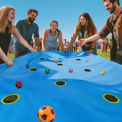 1 Team Building Game Set, Throwing Ball Holes, Including Colorful Balls, Perfect For Work, Leisure, Family Activities, Perfect Gifts Easter, Mother's Day, Father's Day