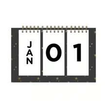 Blue Perpetual Easel Calendar 7x4.5 Starry Black Safety Wirebound