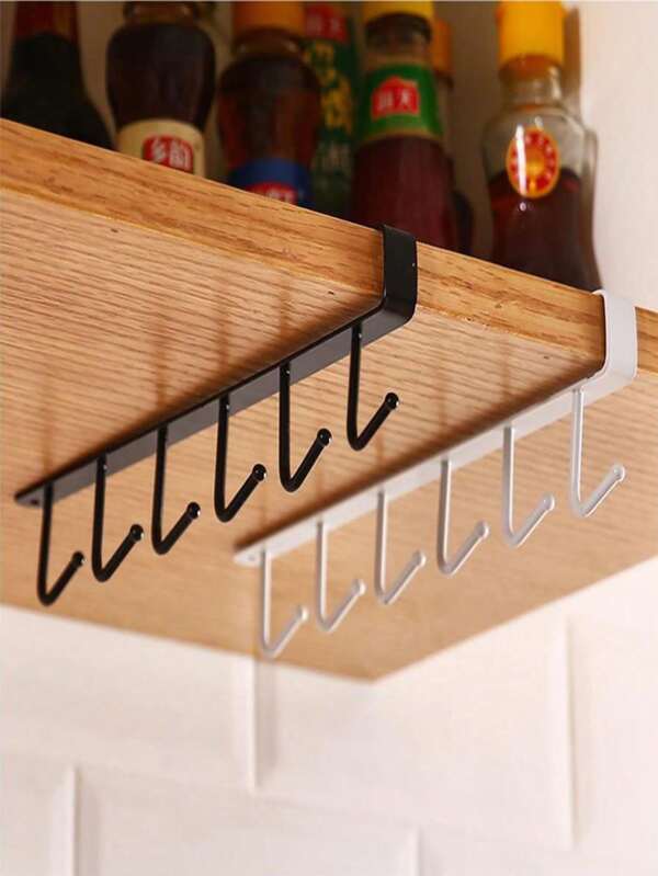 1 Stück wandmontierter Hutorganizer, Eisenlagergestell mit 6 Haken, tragbar und multifunktionales Lagergestell, über der Tür Hutablage, Kleiderschrank Organizer, geeignet für alle Arten und Größen von Hüten.