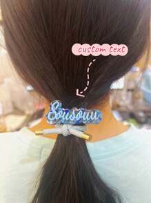 1pc Custom Acrylic Name Hair Rope, Four Styles To Choose From, Sweet Women's Hair Accessories, Hair Styling Accessories Adjustable Bow Ponytail Clip With Elastic Band, Suitable For Women, Perfect For Daily Surprise Gifts