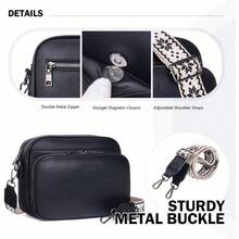 Crossbody Purses For Women ,Vegan Leather Medium Crossbody Bag,Women's Crossbody Travel Purse Built In Wallet - Z01-black - View 7
