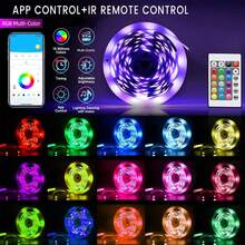 50/ 60/ 65.6/100FT Intelligent RGB LED Light Strip, USB Power Supply, APP& 24-Key Remote Control, Built-In Microphone, Music Synchronization,  A Variety Of Modes Can Be Selected, Suitable For DIY Living Room, Bedroom, Game Room, Festival, Party, Halloween Christmas Decorative String Lights Decoration. - ánh sáng màu - Xem 5