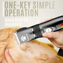 1pc LED Digital Display Low Noise Pet Electric Clipper, For Grooming And Cleaning Dog & Cat Fur, Classic Professional Pet Grooming Electric Shaver, Pet Hair Trimming Kit - Grey - View 5