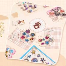 1 件可爱迷你宝石贴纸，DIY 计划器、手机壳、笔记本、礼品盒等的工艺用品（4 种设计），用于学校用品、返校